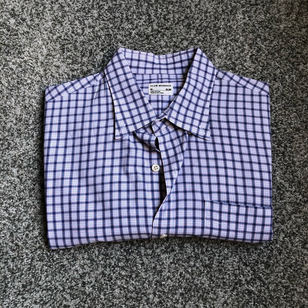 Club Monaco plaid button down shirt